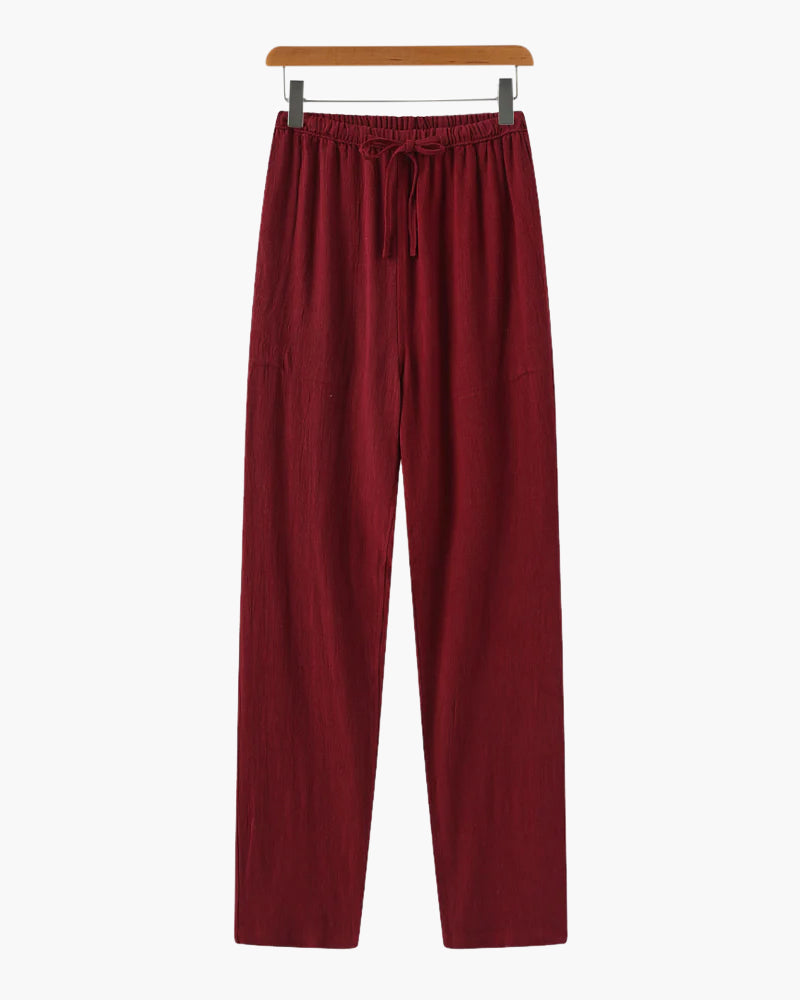 Adrian | Leichte Slim Fit Herren Sommerhose mit Kordelzug
