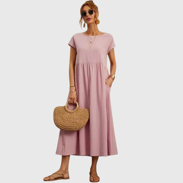 Damen Midi-Kleid Relaxed Fit Freizeit bequem sommerlich