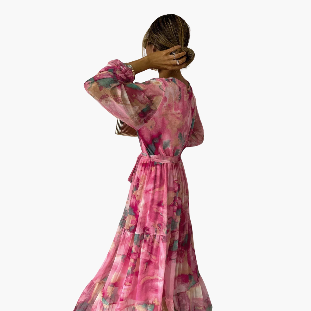 Damen Langarm Sommerkleid Relaxed Fit Freizeit