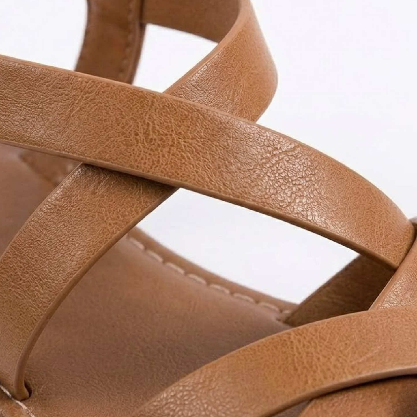 Sandalen Damen Flach Überkreuzte Riemen Knöchelriemen Sommer
