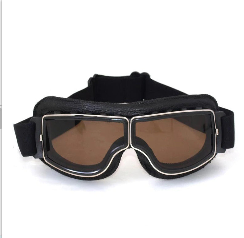 Leonard | Retro Motorradbrille Herren Polarisiert UV-Schutz Freizeit Vintage Pilotenbrille