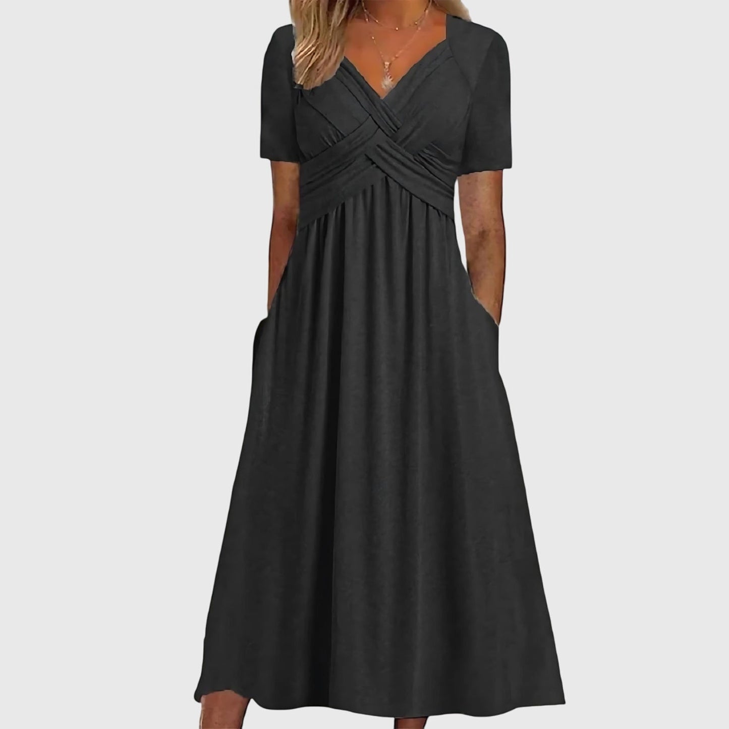 Damen Midi-Kleid Slim Fit Freizeit mit Bauchkontrolle
