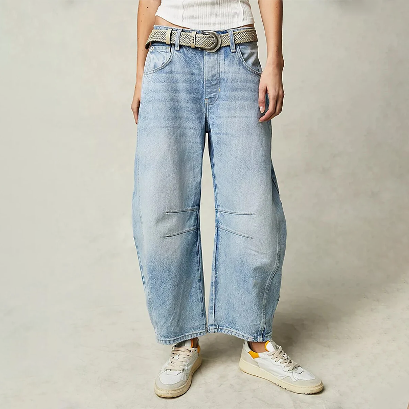 Damenhose Weit Geschnitten Gerade Form Freizeit Komfort