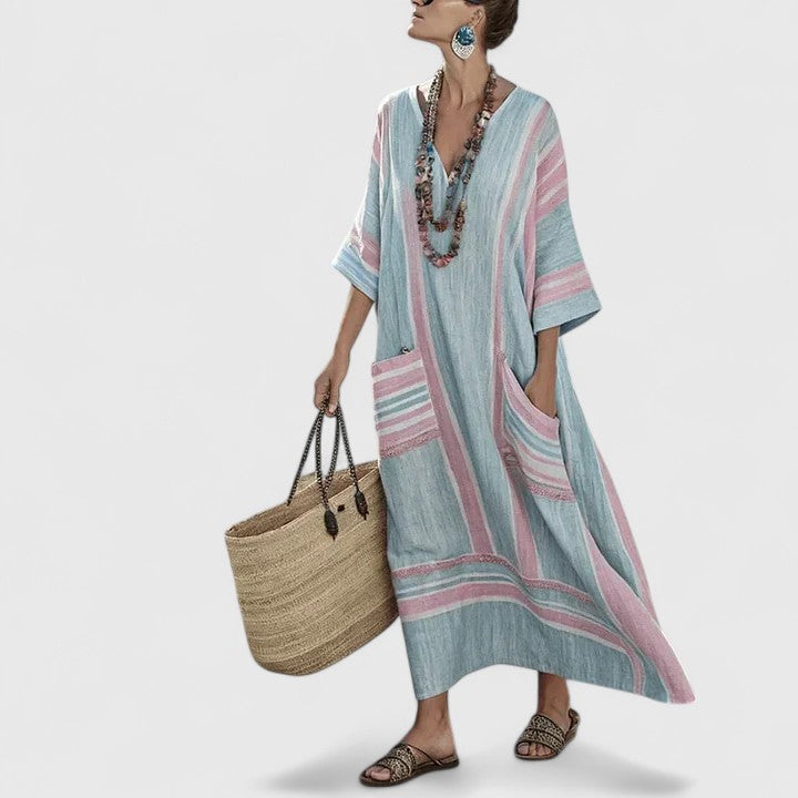 Maxikleid Damen Boho Luftig Sommer Freizeit