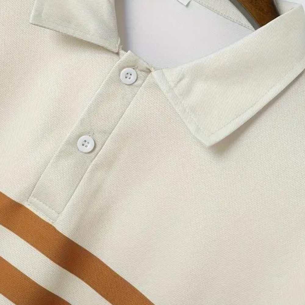 Gestreiftes Herren Poloshirt aus strapazierfähigem Polyester | Bequeme Passform für lässigen Stil 4