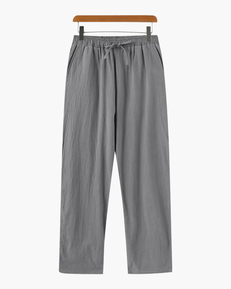Herren Leinenhose mit Elastischem Bund für Lässigen Komfort | Lockere Passform für Warme Tage 4