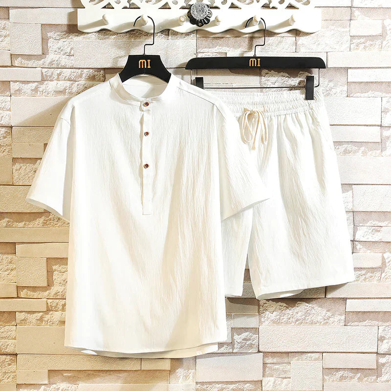 Herren Sommer-Set | Zweiteiliges Outfit mit Leichtem Oberteil & Shorts | Bequem und Atmungsaktiv für Warme Tage 4