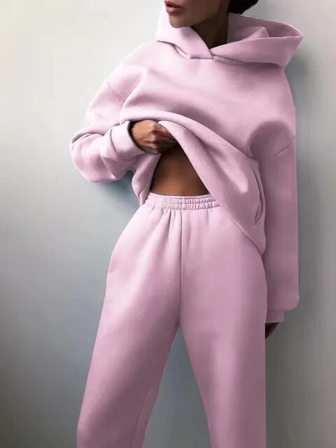 Damen Hoodie und Jogginganzug Set Relaxed Fit Casual