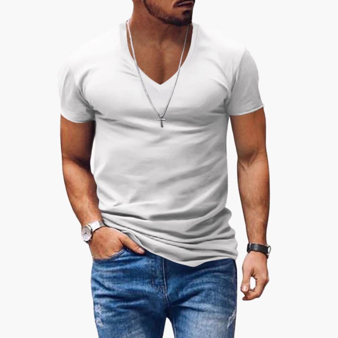 Klassische T-Shirts Männer | V-Ausschnitt Kurzarm für Optimalen Komfort | Schlichtes Design für Jeden Tag 7