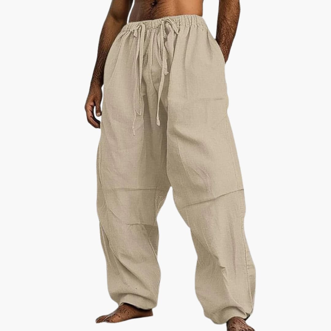 Luftige Herren Hosen | Sommerhose mit Kordelzug & Weitem Bein | Bequeme Freizeithose für Warme Tage 4