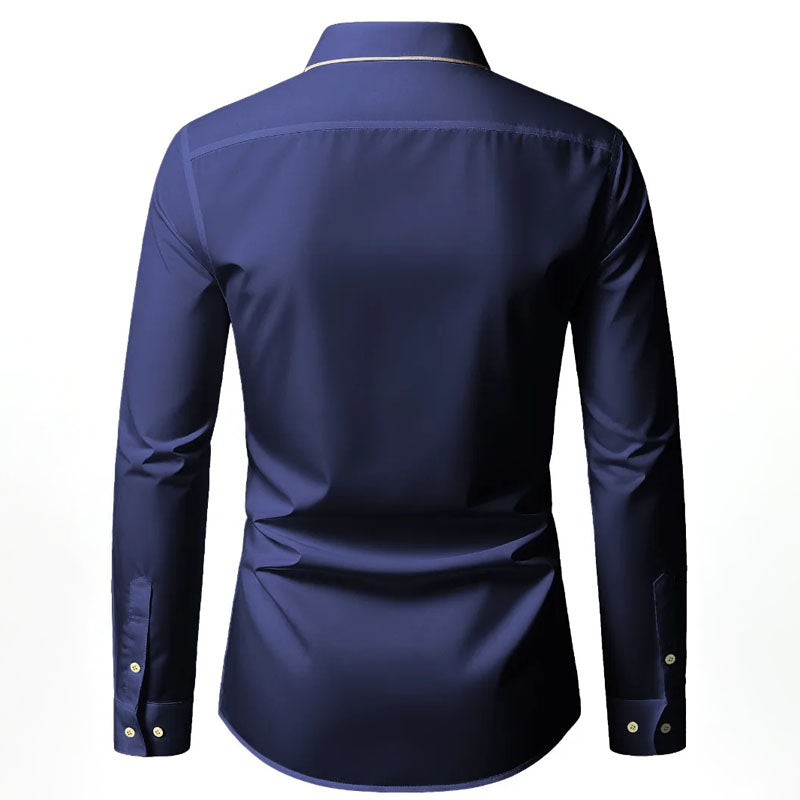 Langarmhemd Herren mit Kontrastbesatz für elegante Anlässe