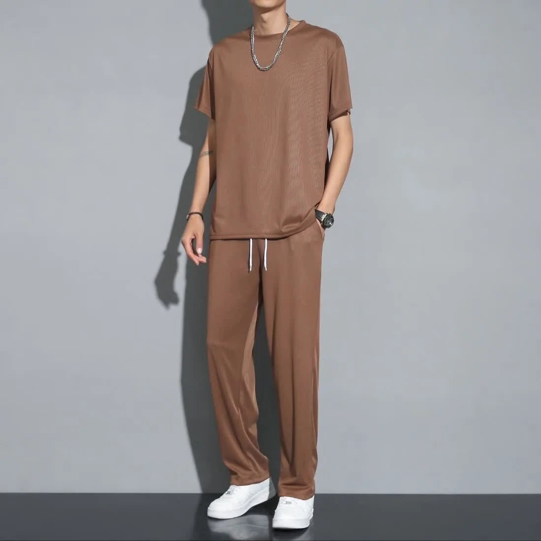Zweiteiliges Set Herren Relaxed Fit Freizeit
