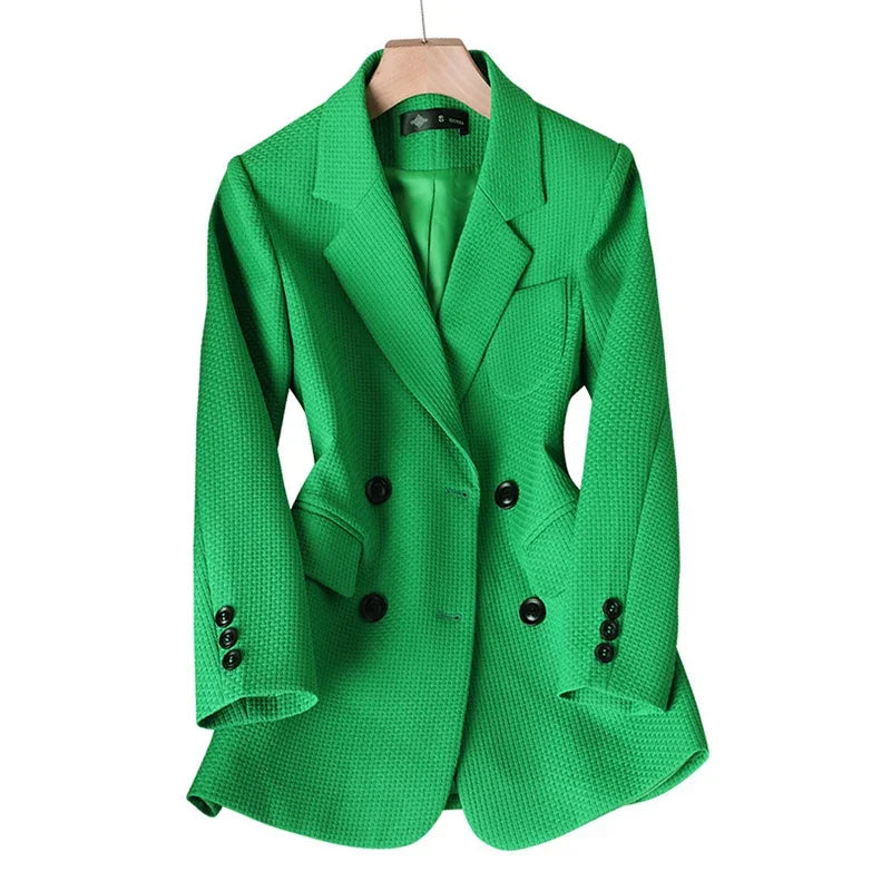 Damen Slim Fit Blazer Karo Business Freizeit