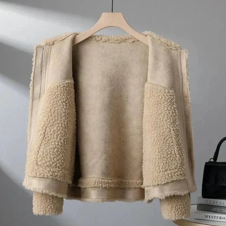 Damen Fleecejacke Oversize Freizeit Winter Warm