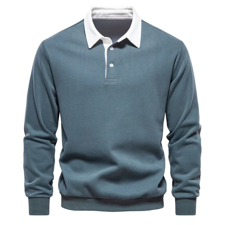 Herren Langarm-Pullover Regular Fit mit Kragen für Alltag und Büro
