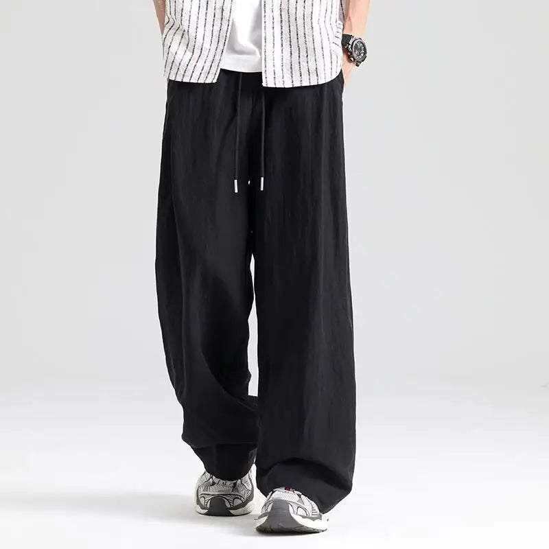 Herren Stoffhose Relaxed Fit Freizeit Weit geschnitten