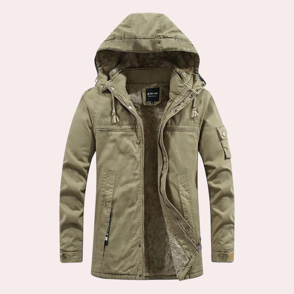 Herren Winterparka Kapuzenjacke Regular Fit Freizeit