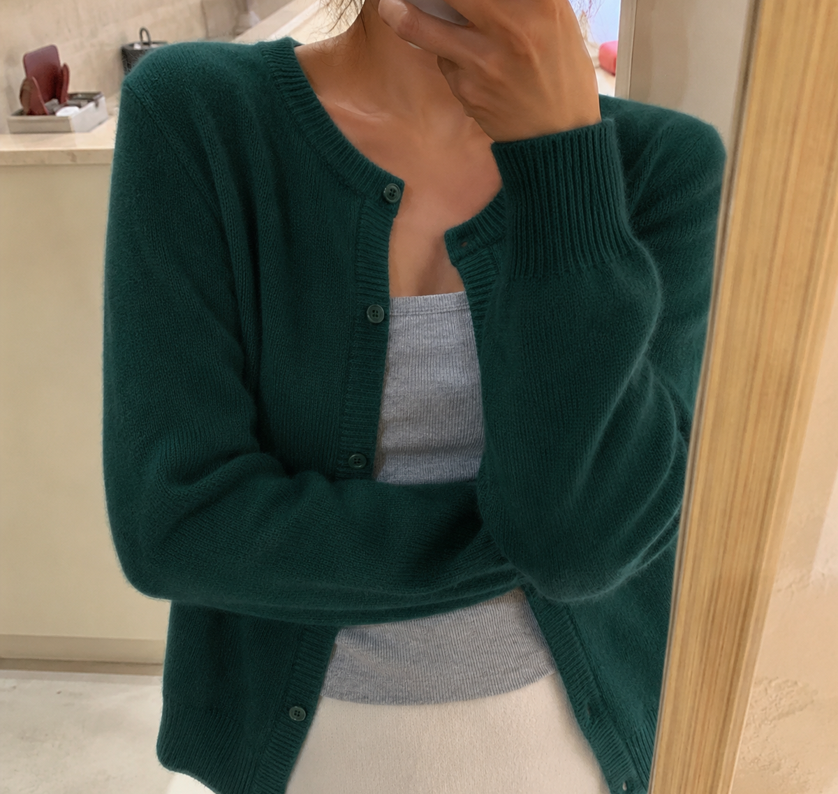 Damen Strick-Cardigan Relaxed Fit Casual mit Knopfverschluss