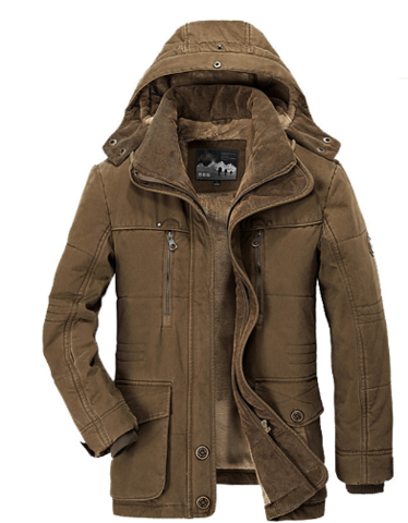 Herren Winterparka Sherpa-Futter Regular Fit Freizeit
