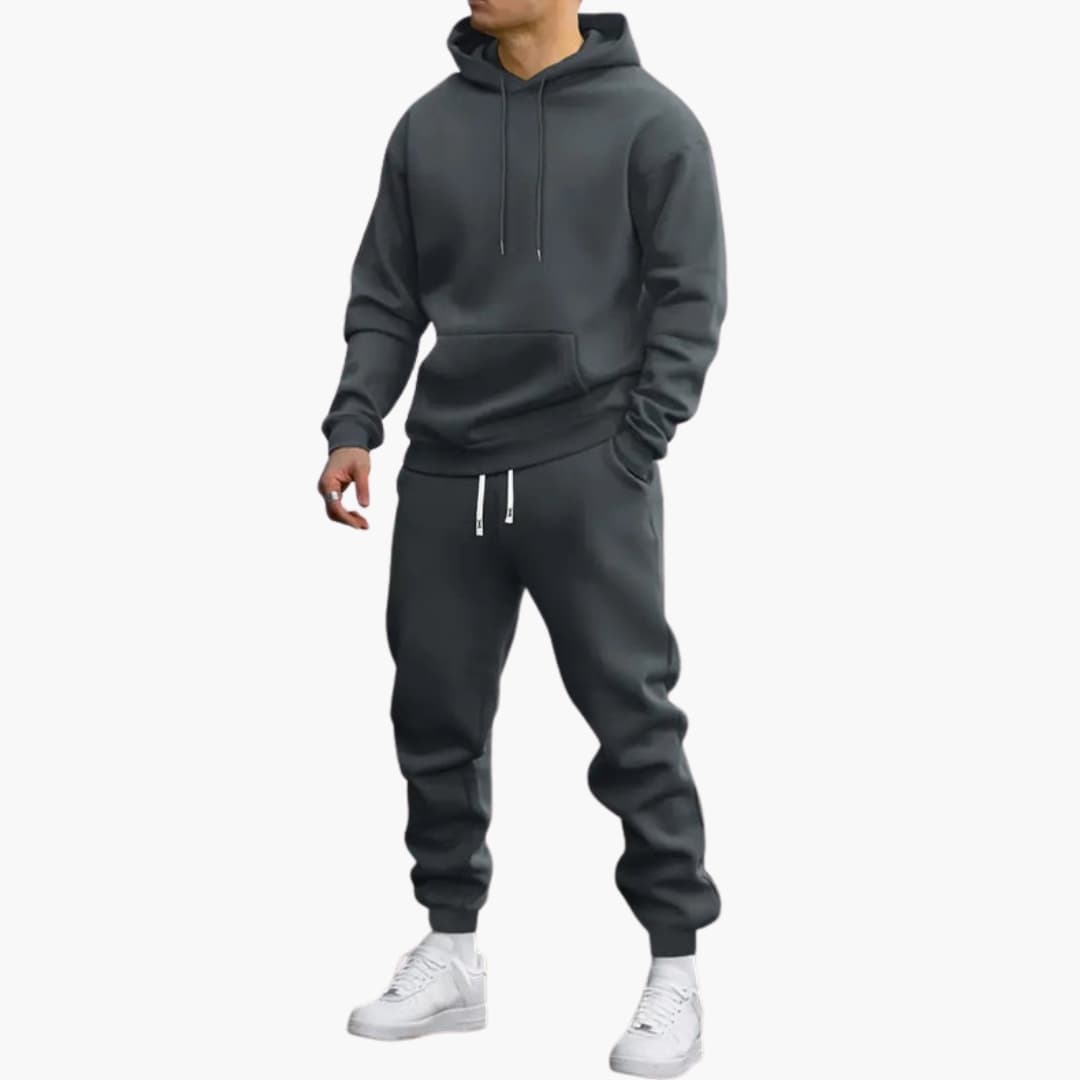 Sportive Herren Trainingsanzug | Bequemer Kapuzenpullover & Schmal zulaufende Jogginghosen für Fitness und Freizeit 9