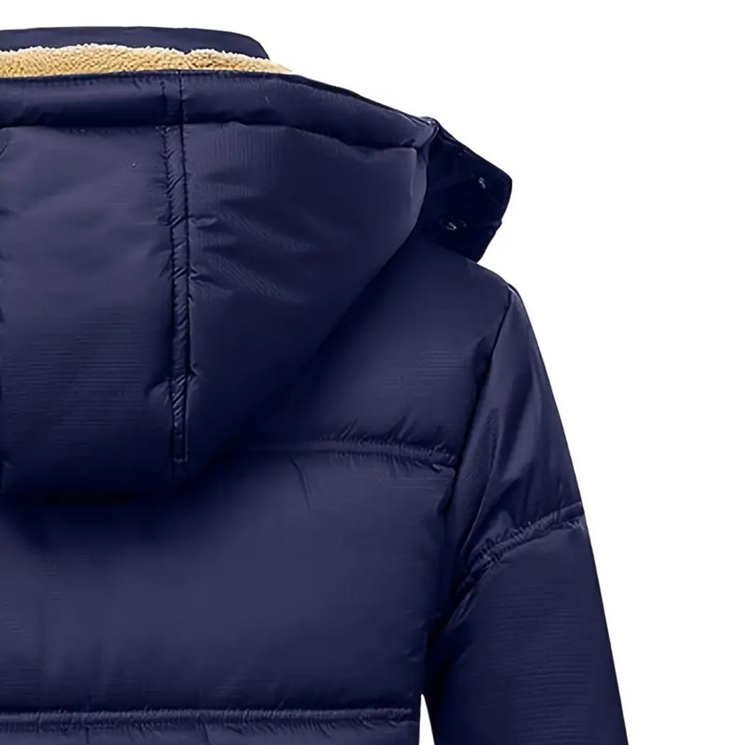 Herren Steppjacke mit Sherpa-Futter Kapuze Winter Freizeit