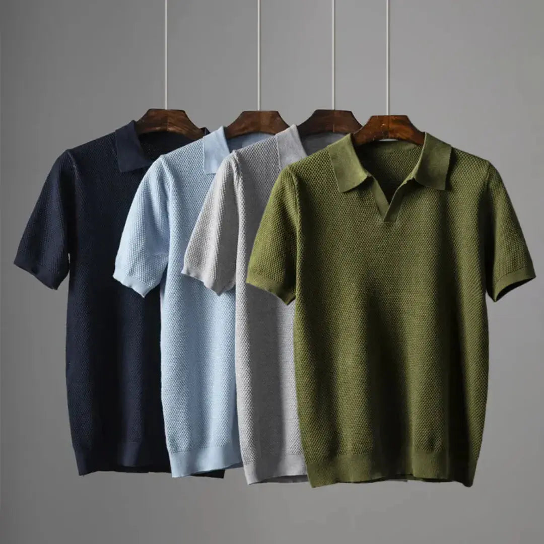 Valer | Herren Poloshirt aus peruanischer Baumwolle mit Waffelkragen | Atmungsaktives Design für eleganten Komfort 6