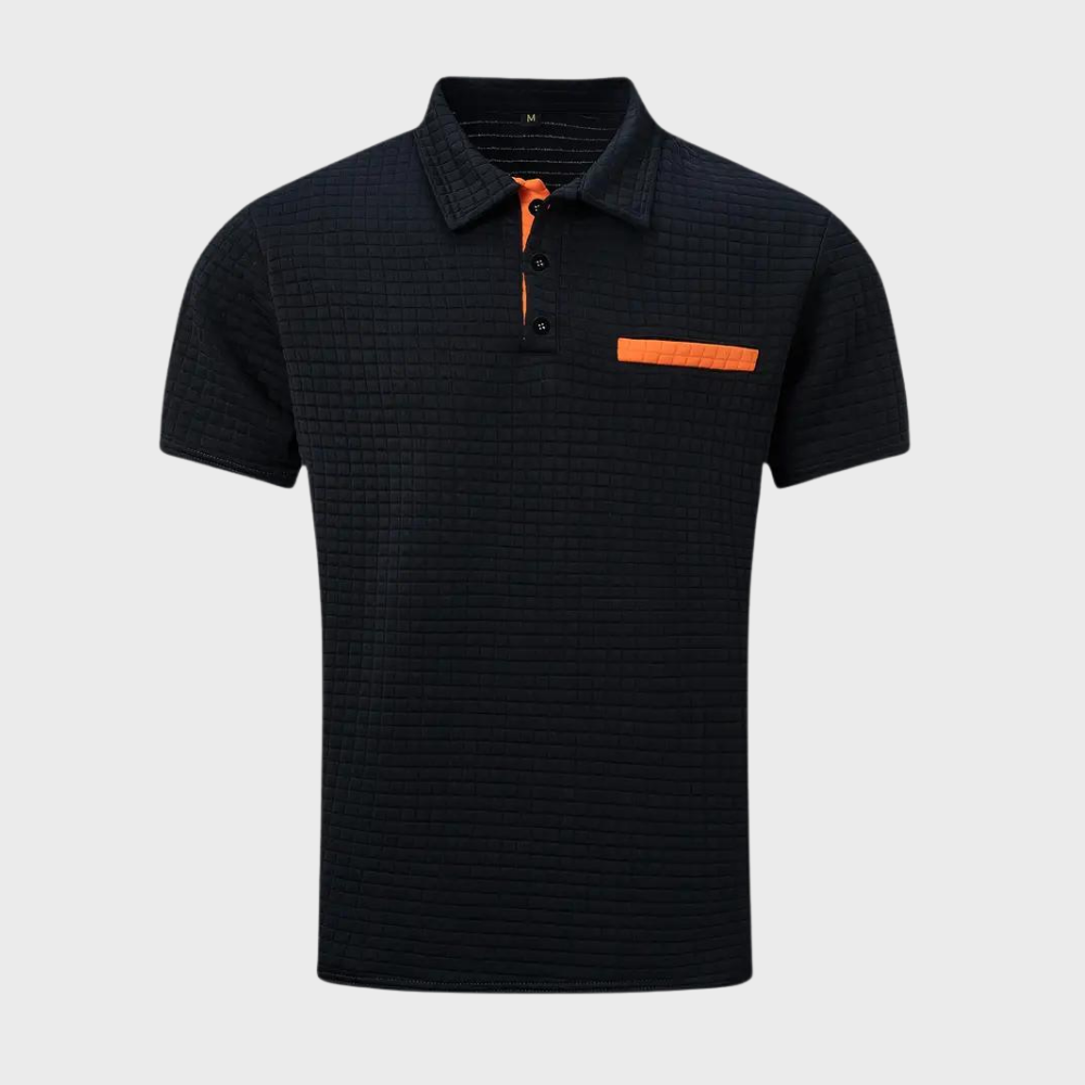 Waffelstrick Poloshirt Herren mit Kontrastfarbe | Stilvolles Design für Elegante Looks 8