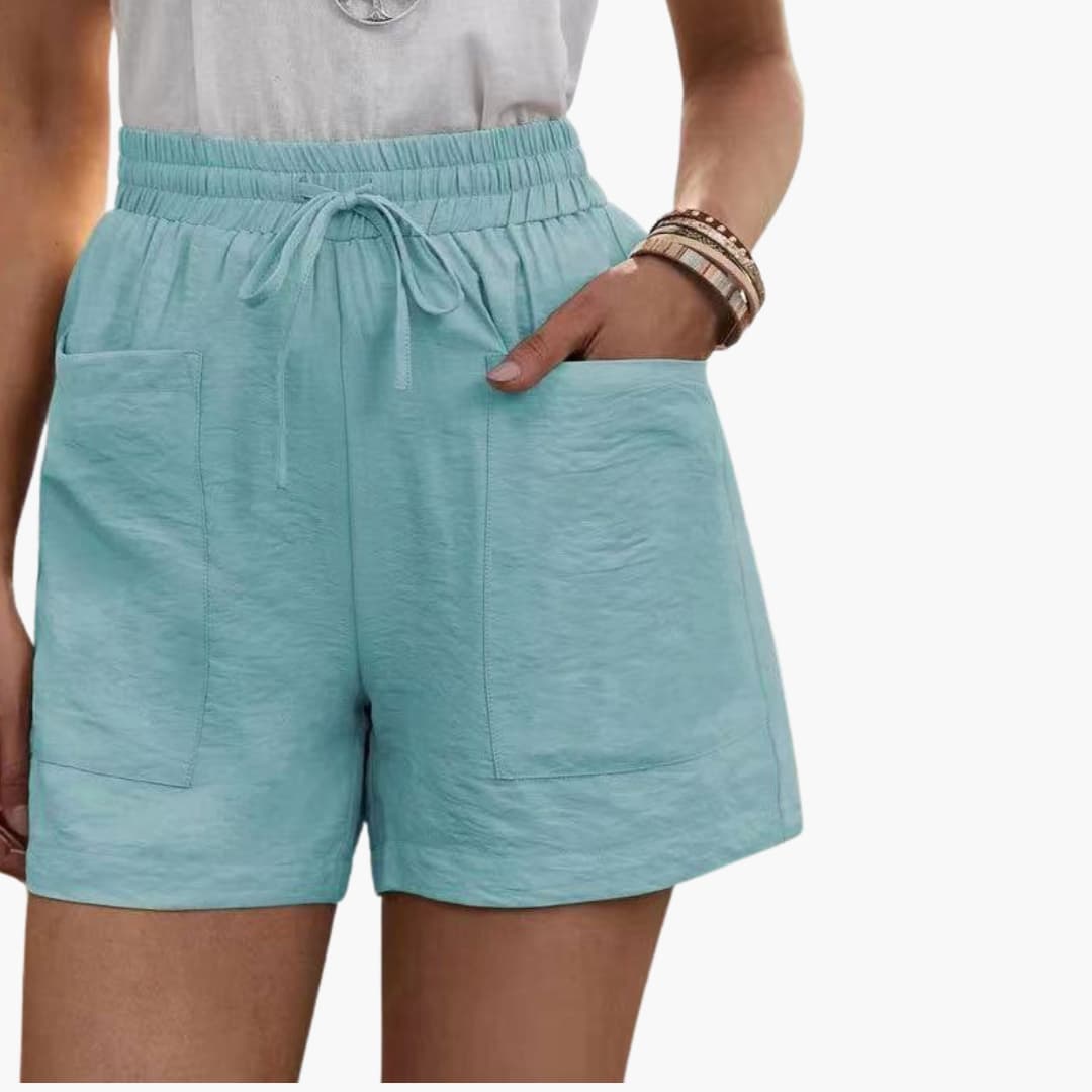Damen Shorts Relaxed Fit Sommer Freizeit mit weitem Bein und Taschen
