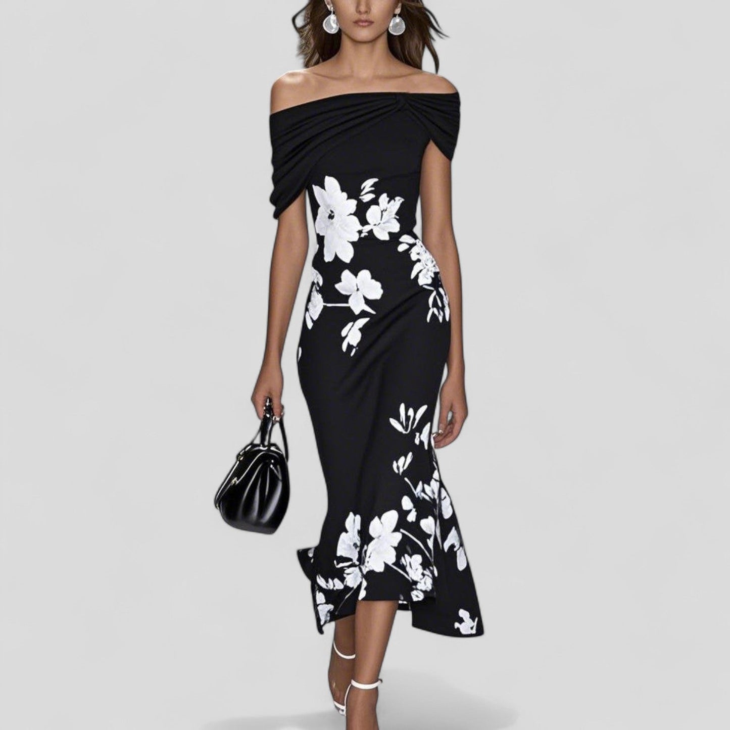 Damen Midi-Kleid Regular Fit Freizeit Elegant
