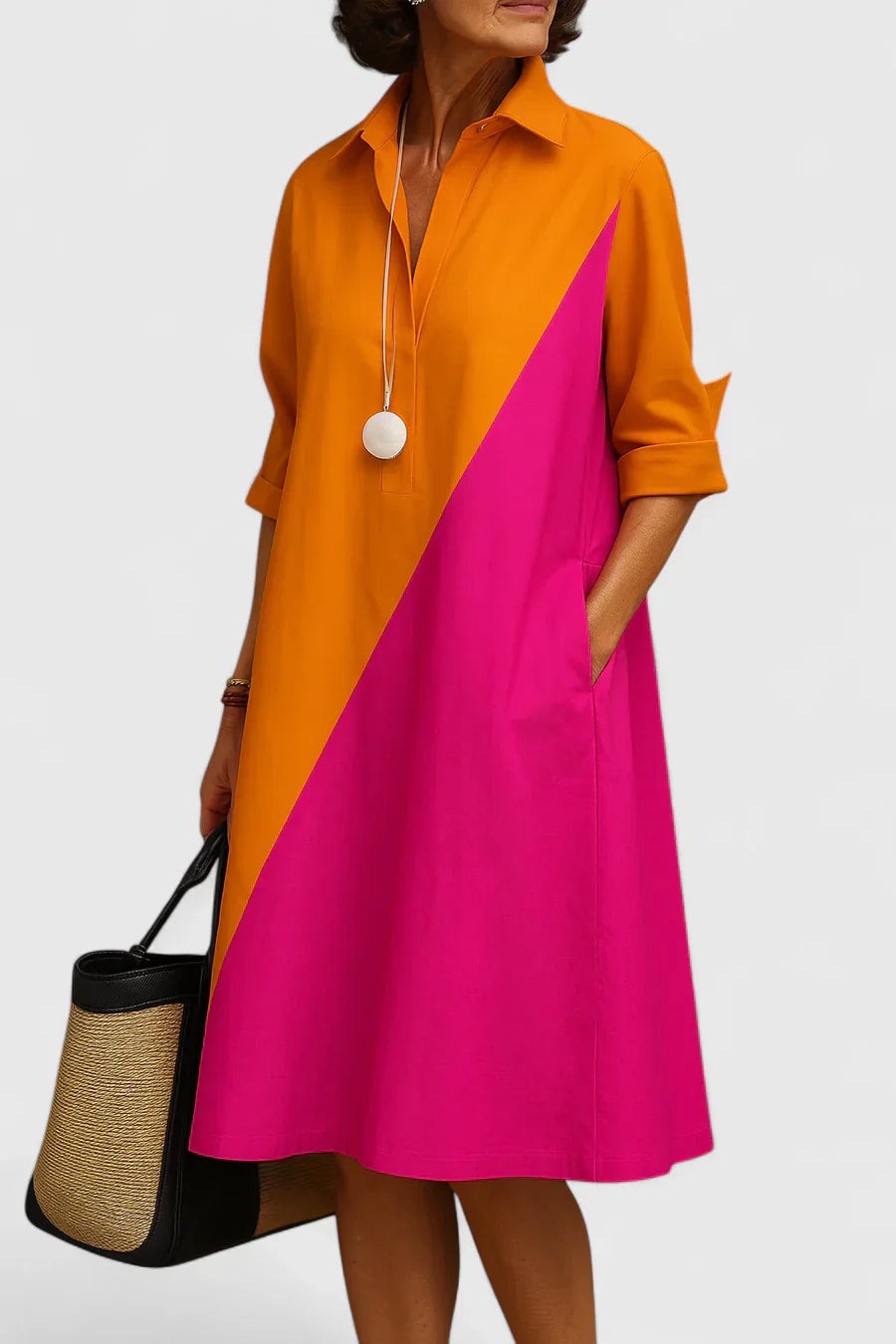 Damen Midi-Kleid Elegant Casual & Festlich