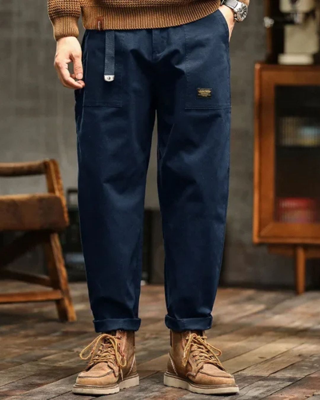 Herren Robuste Cargo-Hosen mit Taschenpaneelen