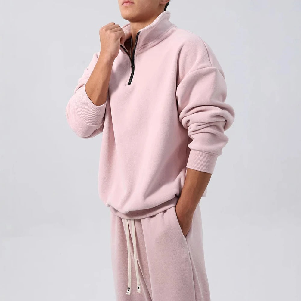 Velour Set I Zweiteiler Herren Relaxed Fit Freizeit