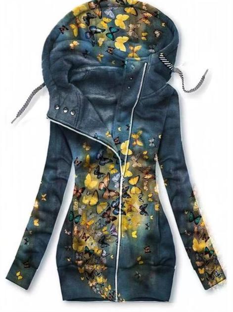 Maria I Damen Cardigan Relaxed Fit Freizeit mit Schmetterlingsmotiv