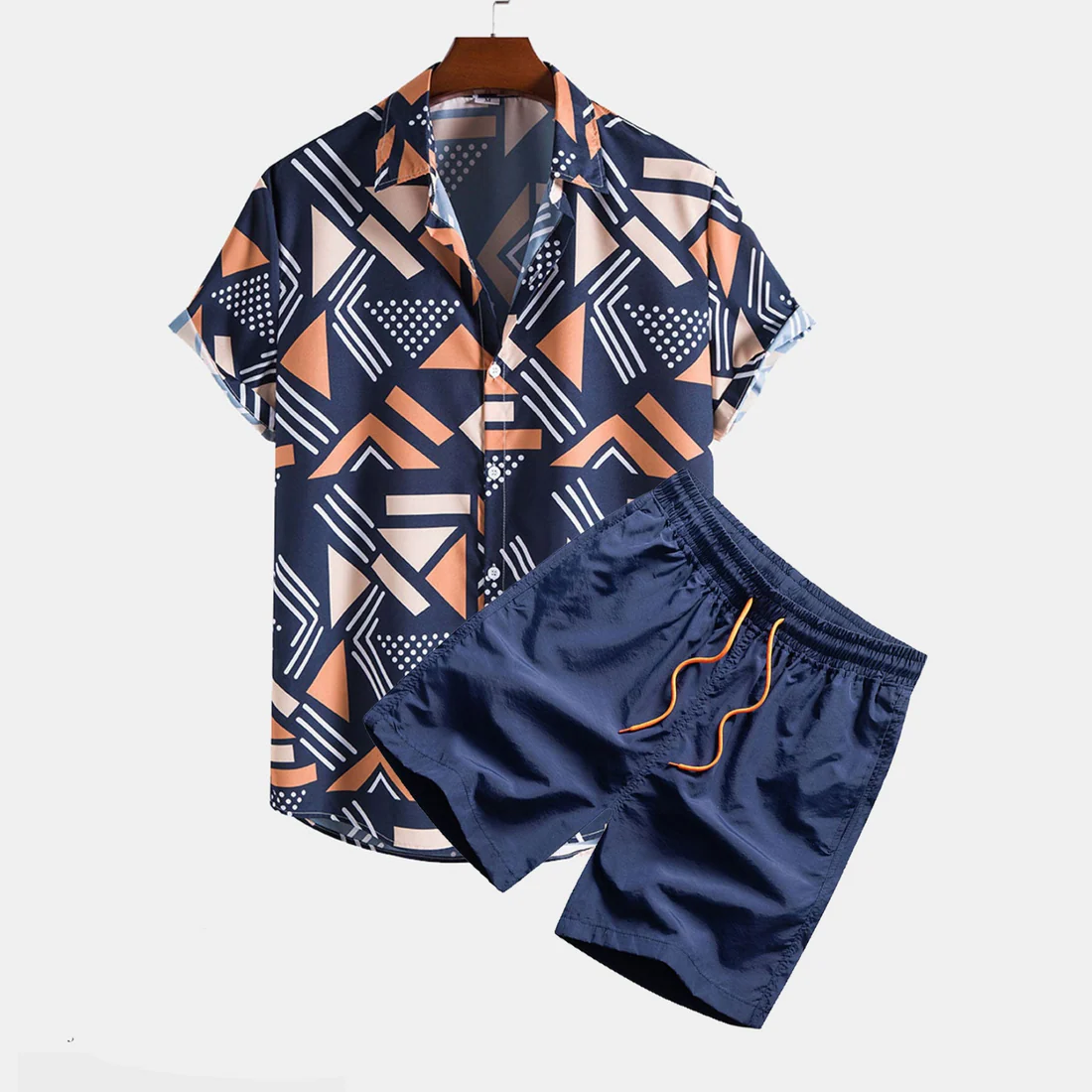 Rudi | Herren Sommer Freizeit Set Relaxed Fit Kurzarmhemd und Shorts