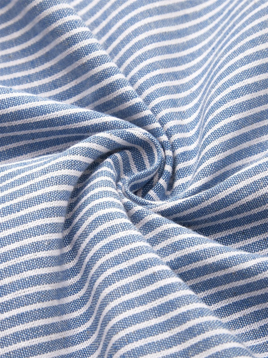Damen Gestreiftes Midi-Kleid Relaxed Fit Freizeit