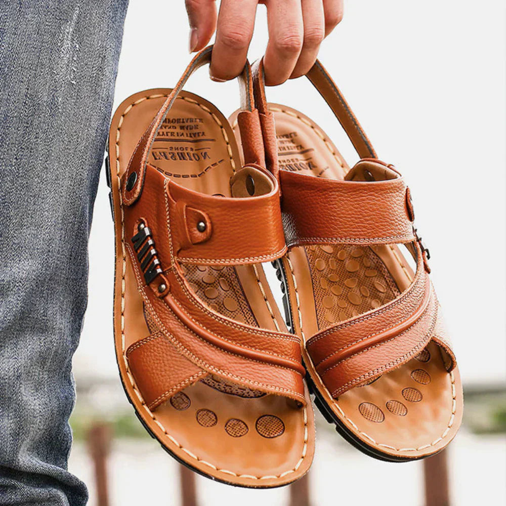 Vintage Herren Sandalen aus Kunstleder für den Sommer