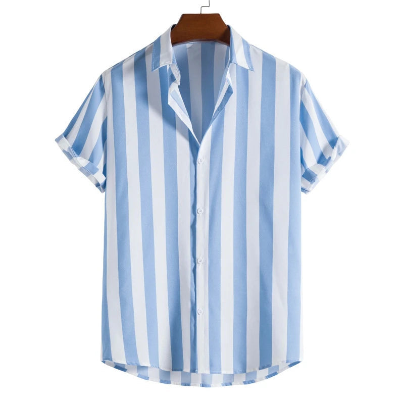 Ansel | Gestreiftes Kurzarmhemd Herren Regular Fit Freizeit Sommer