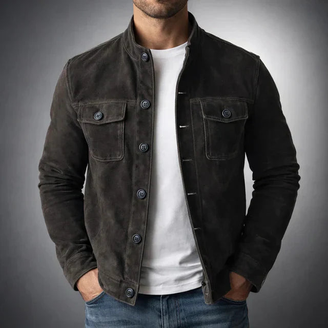 Herren Jacke Regular Fit Casual mit Stehkragen und Brusttaschen
