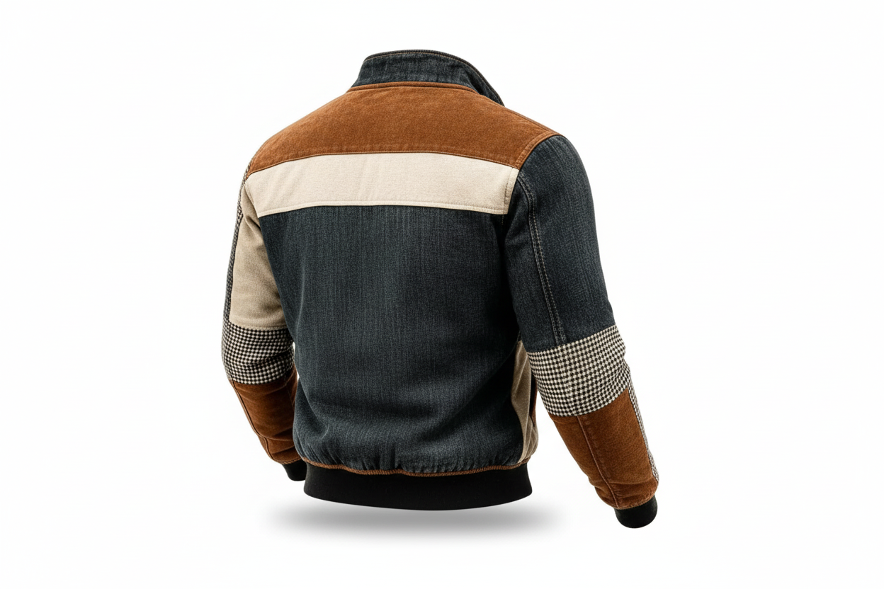 Herren Jacke Regular Fit Freizeit mit Paneldesign und Reißverschluss