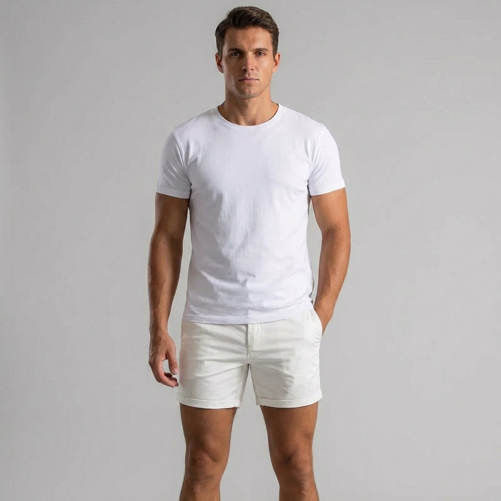 Herren Chino-Shorts Slim Fit Freizeit Sommer