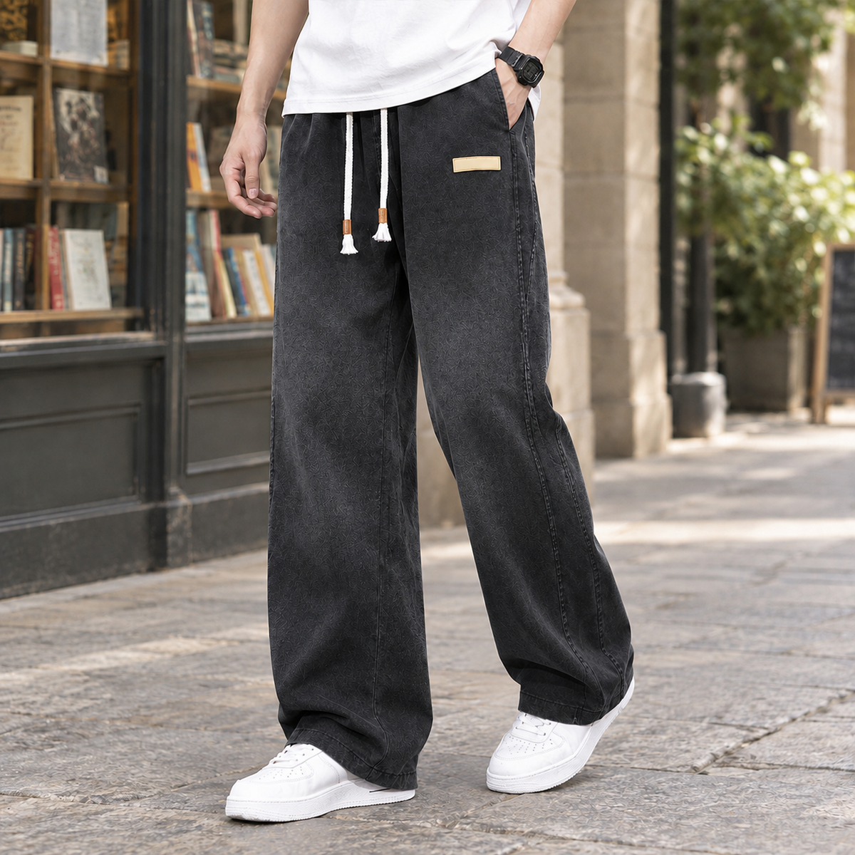 Weite Beinhose Herren Relaxed Fit Freizeit