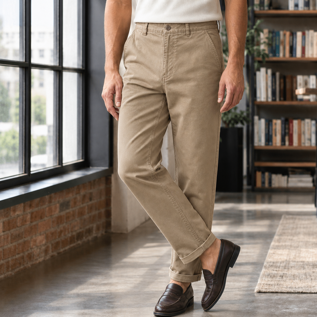 Herren Gerade Hose Regular Fit Freizeit Alltag