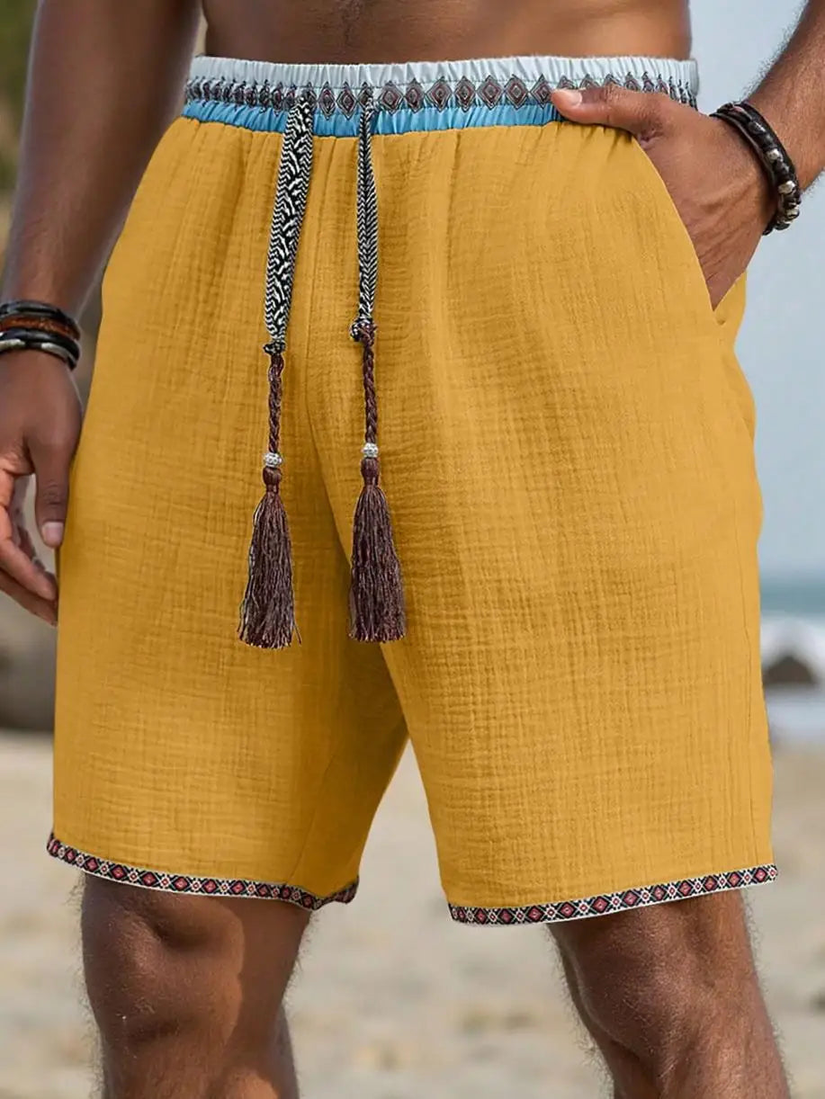 Rocky | Shorts Herren Relaxed Fit Freizeit Leinenoptik sommerlich