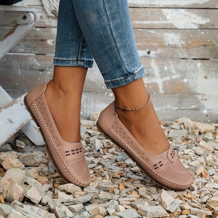 Damen Ballerinas Slip-On Freizeit mit Fußgewölbeunterstützung