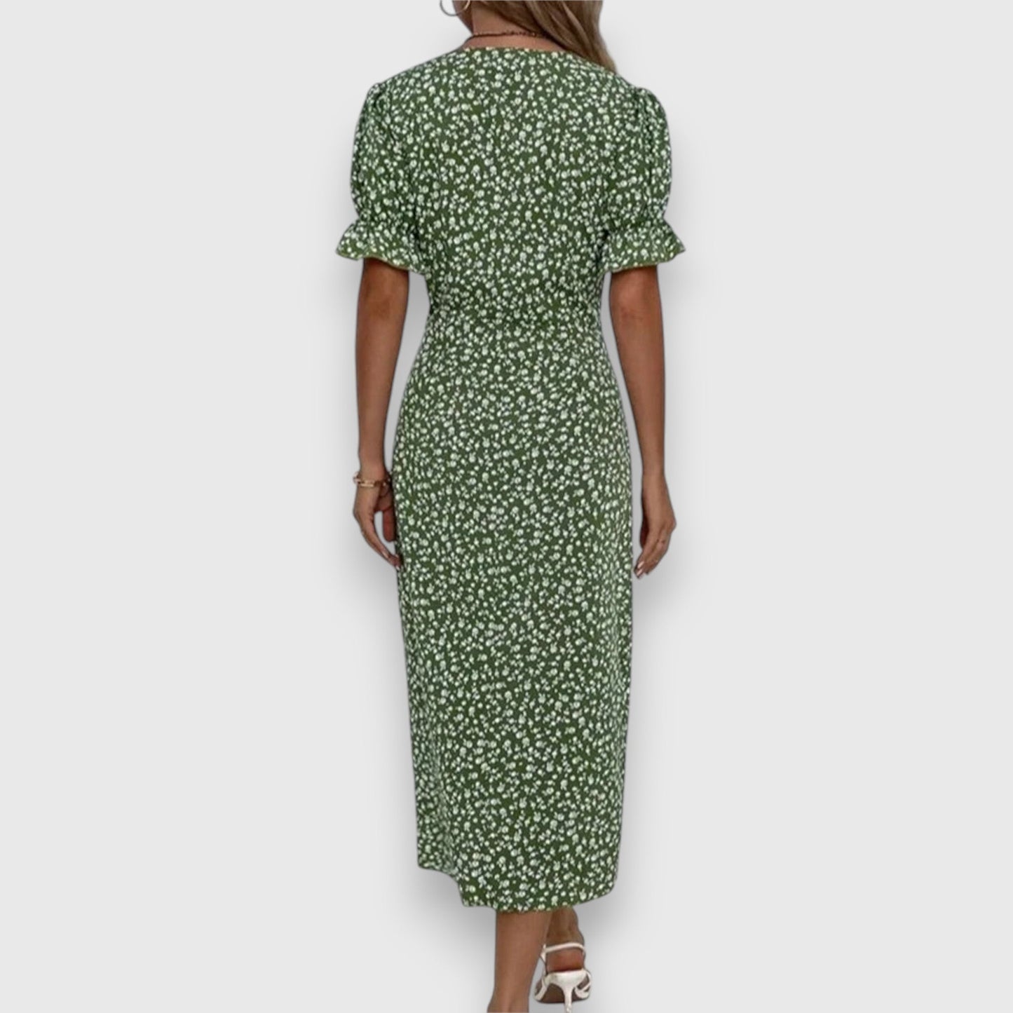 Damen Kleid Slim Fit Freizeit Elegant mit Blumenmuster