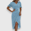 Damen Kleid Slim Fit Freizeit Elegant mit Blumenmuster