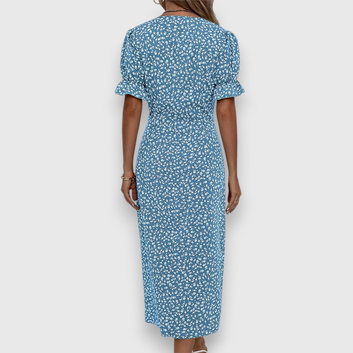 Damen Kleid Slim Fit Freizeit Elegant mit Blumenmuster