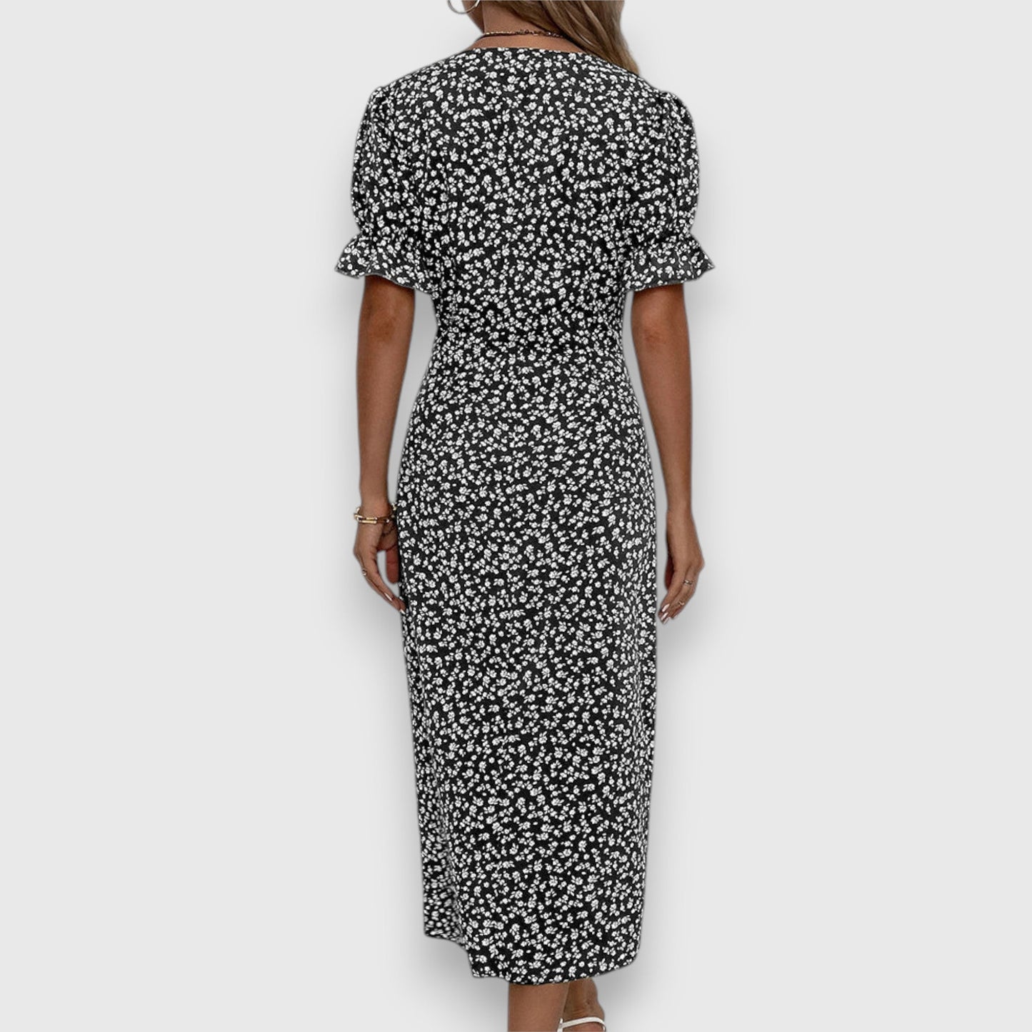 Damen Kleid Slim Fit Freizeit Elegant mit Blumenmuster