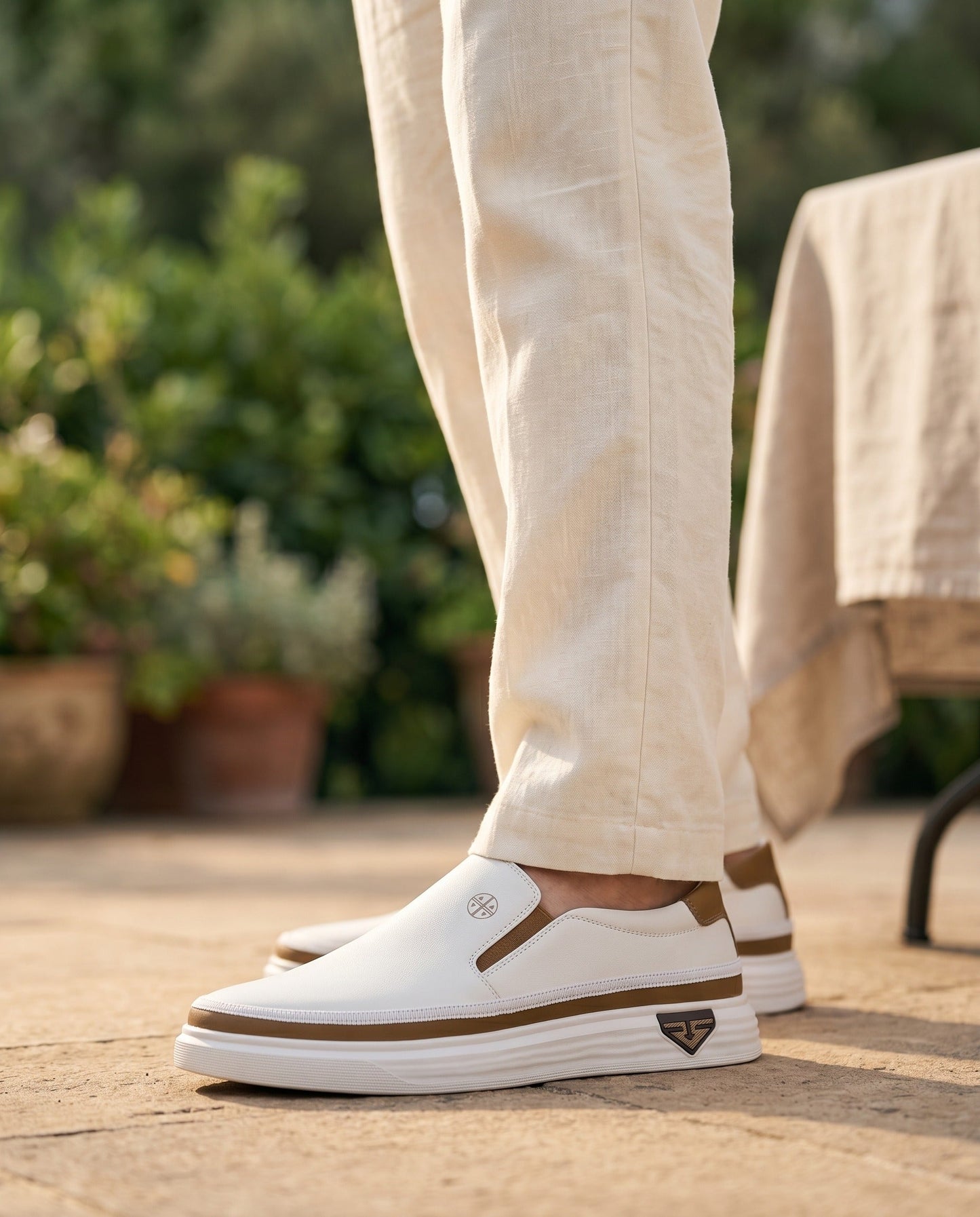 Herren Slipper Leder Elastische Seiten Freizeit Minimalistisch