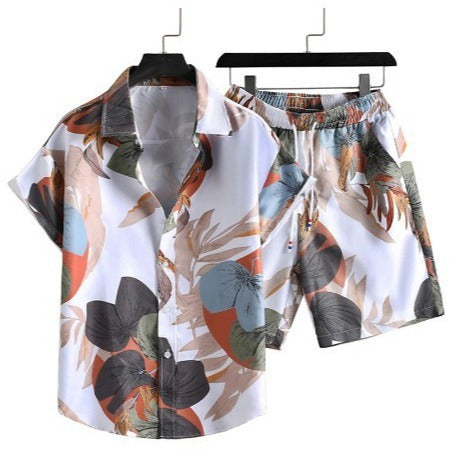 Rudi | Herren Sommer Freizeit Set Relaxed Fit Kurzarmhemd und Shorts